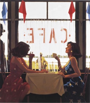 Jack Vettriano Painting - Días de café contemporáneo Jack Vettriano